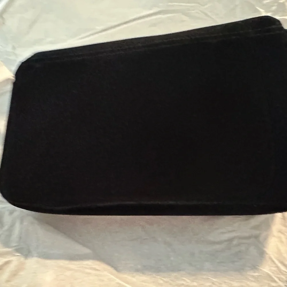 Jimmy Choo Black Suede like & Glitter Clutch with Gold Chain NWT - Picture 8 of 9